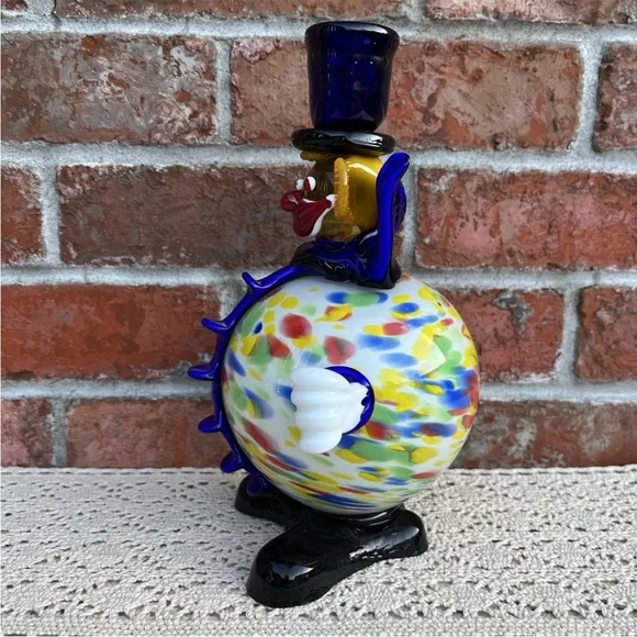 Vintage Art Glass Clown Figurine Taper Candle Holder - Picture 3 of 15